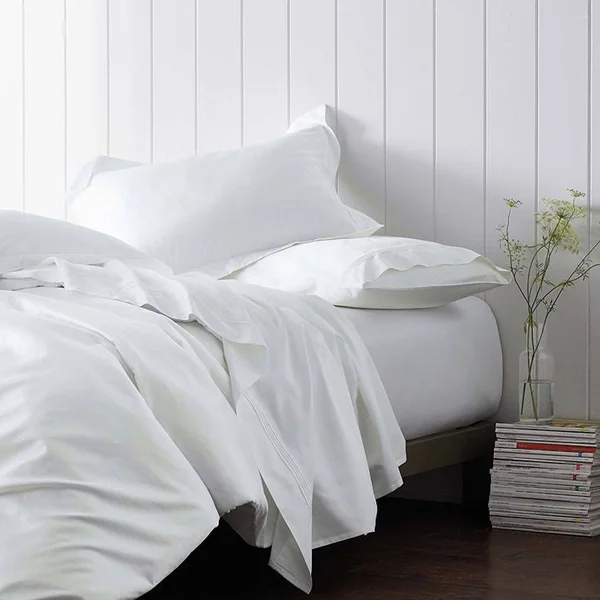 The Company Store Legends Hotel Cream Solid Oversized King Egyptian Cotton Sateen Duvet COVER - Ivory