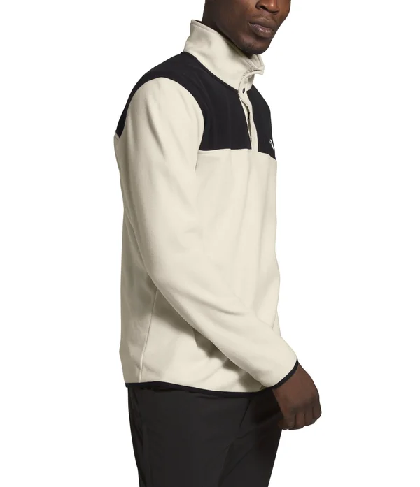 The North Face Men's TKA Glacier Snap-Neck Pullover - XL - Vintage White - TNF Black