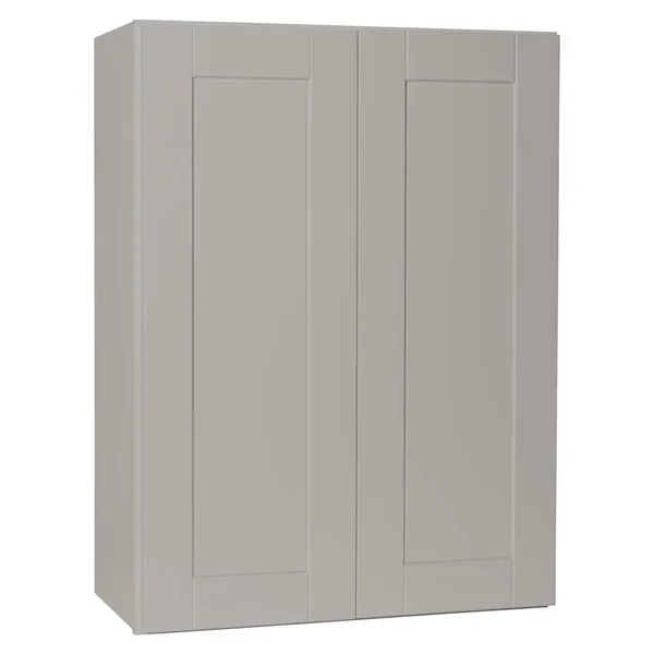 Hampton Bay Shaker Assembled 27x30x12 in. Wall Kitchen Cabinet in Dove Gray