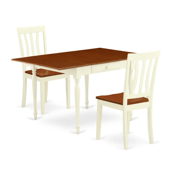East West Furniture Dining Room Set Buttermilk & Cherry, Mzan5-whi-w
