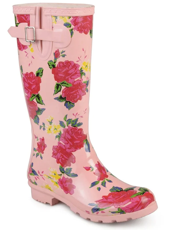 Journee Collection Women's Mist Mid Calf Rain Boot - Dot Rubber