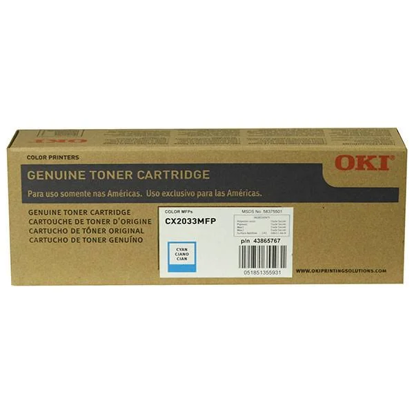 Okidata 43865767 Cyan Toner Cartridge