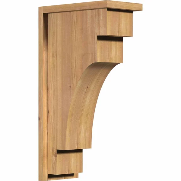 Ekena Millwork COR08X14X26MED01SWR 7 1/2x22W x 14x22D x 26x22H Mediterranean Smooth Corbel w/Backplate - Western Red Cedar