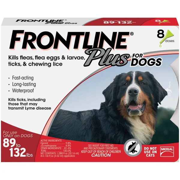 Frontline Plus Flea and Tick Treatment for Dogs 8 Doses