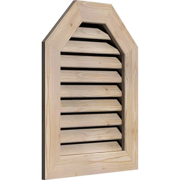 Ekena Millwork GVWOT18X2201SFUPI 18x22W x 22x22H Octagonal Top Gable Vent (23x22W x 27x22H Frame Size): Unfinished - Functional