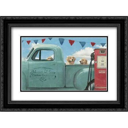 Lets Go for A Ride II 2X Matted 24x18 Black Ornate Framed Art Print by Wiens, James