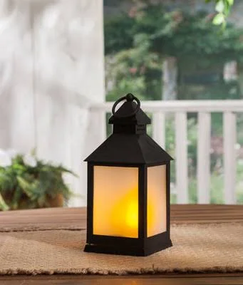 Fireglow LED Plastic Lantern with Frosted Panes - 9.25 inch