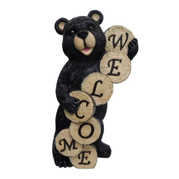 [Case of 2] Meadowcreek Resin/Stone Brown 18 in. Welcome Bear Statuary