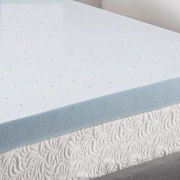 4x22 Memory Foam Mattress Topper Lucid Color: Light Blue, Size: Twin