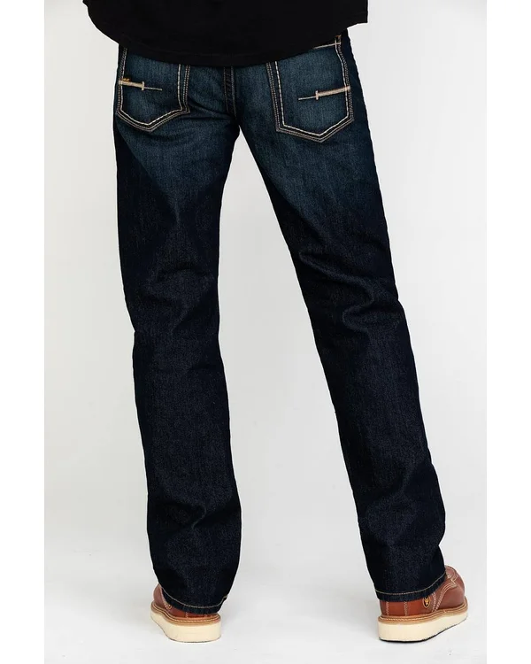 Ariat Men's Rebar M5 Slim DuraStretch Edge Stackable Straight Leg Jeans, 10028691, Cobalt