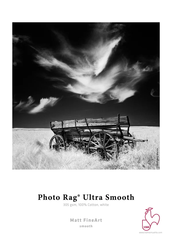 Hahnem黨le Photo Rag Ultra Smooth Matte FineArt Paper (44x22 x 39& Roll)