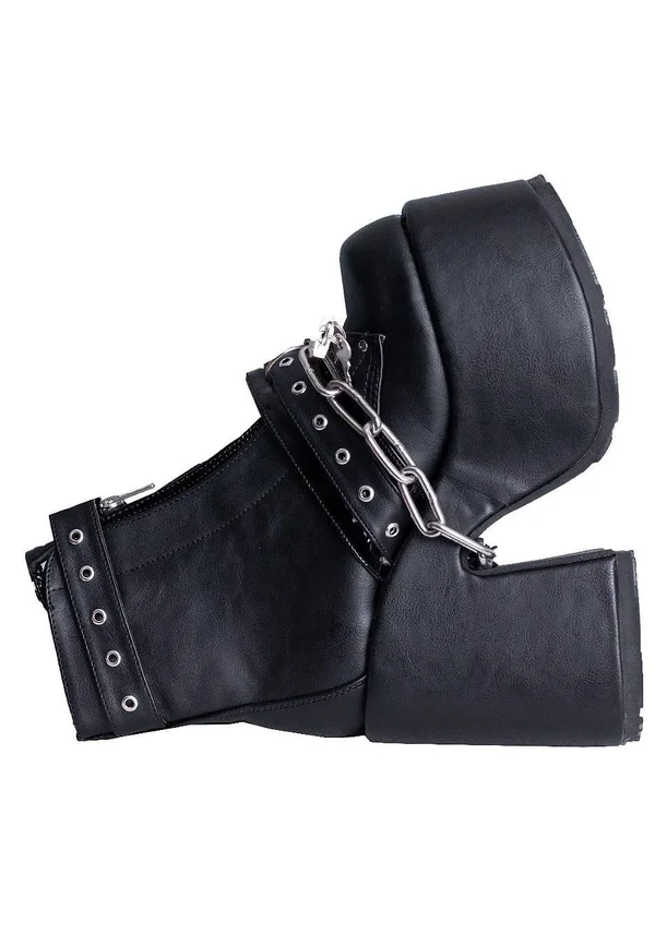 Demonia - Womens CAMEL-205 Boots Black Vegan, Size-7