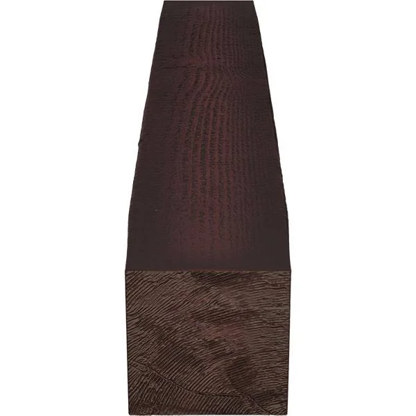 Ekena Millwork MANURS06X10X48ZY 6x22H x 10x22D x 48x22W Rough Sawn Faux Wood Fireplace Mantel, Premium Cherry