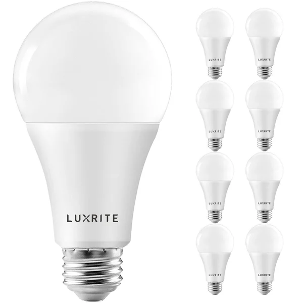 Luxrite A21 LED Bulbs 150 Watt Equivalent, 2550 Lumens, 3000K Warm White, Enclosed Fixture Rated, Dimmable, 22W, Energy Star, E2