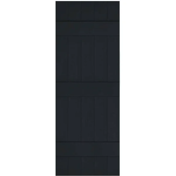 17 1/2 inchw x 74 inchh Lifetime Vinyl - Custom Five Board Joined (3 Batten), Board-n-Batten Shutters, w/Shutter-Loks (Per Pair)