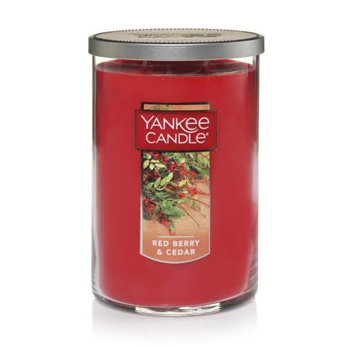 Yankee Candle Red Berry & Cedar Large 2-Wick Tumbler Candle, Festive Scent