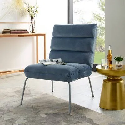 Leoben Side Chair Classic Brands Upholstery Color: Blue