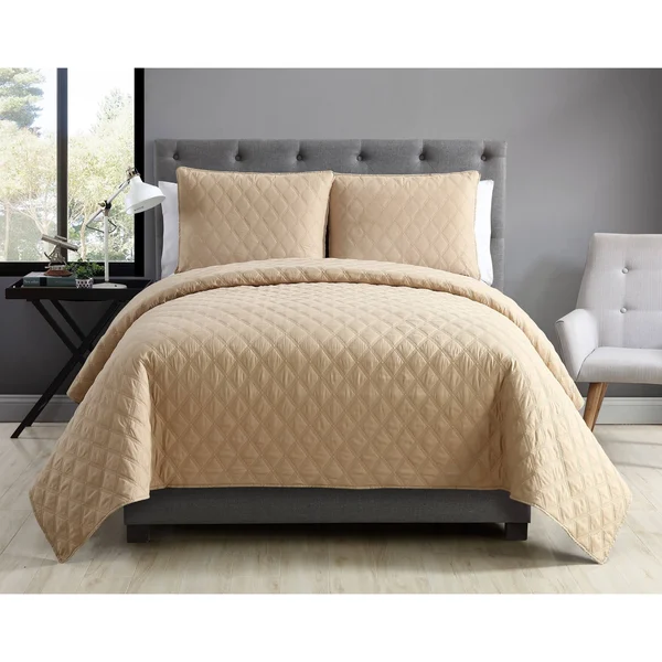 VCNY Home Buckingham Quilted Diamond Coverlet Set, Aqua, Twin XL