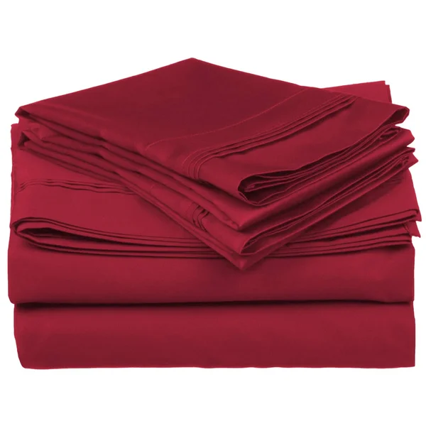 Superior Egyptian Cotton 650 TC Deep Pocket Solid Bed Sheet Set (Queen - Medium Blue)