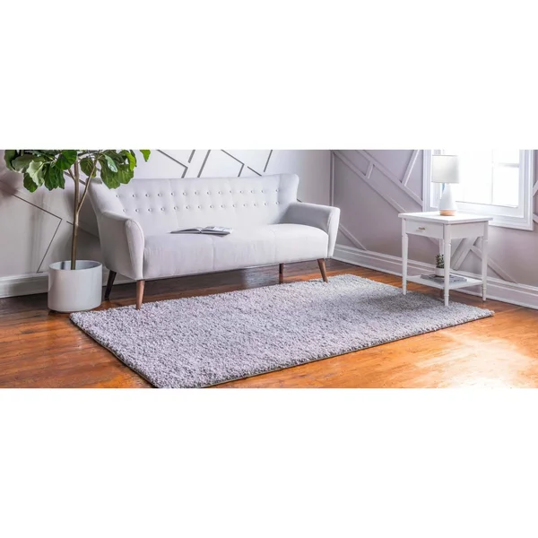 Unique Loom Davos Shag Sterling Gray 7 ft. x 10 ft. Area Rug