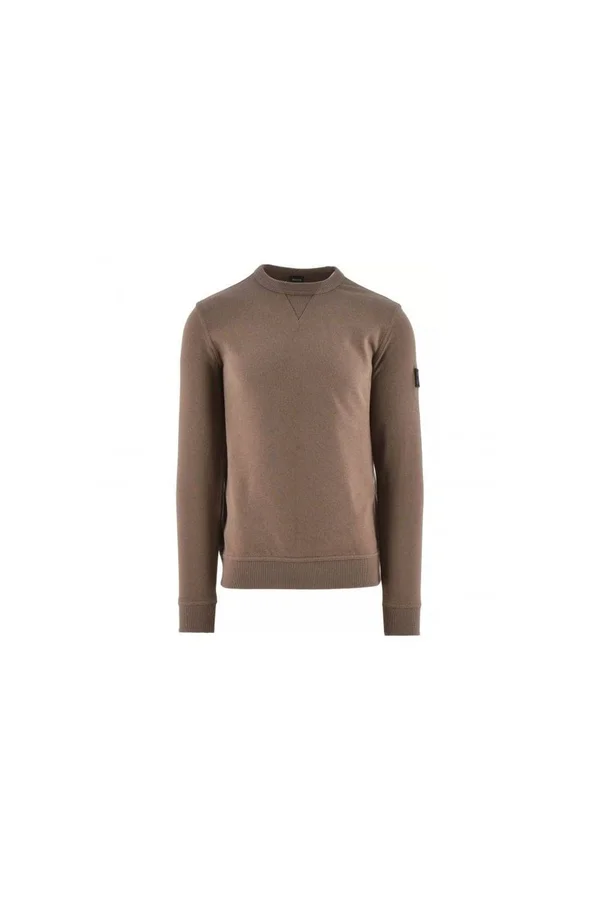 Boss Mens Walkup 1 Relaxed Fit Sweatshirt - Beige Jumper