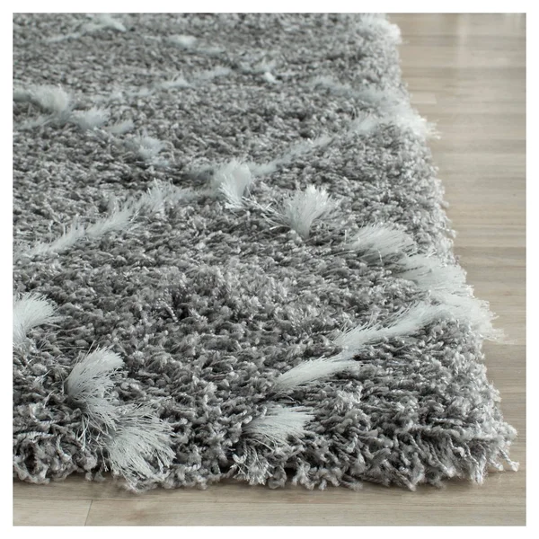 Safavieh Moroccan Shag MSG343B 7& Square Grey - Ivory Rug