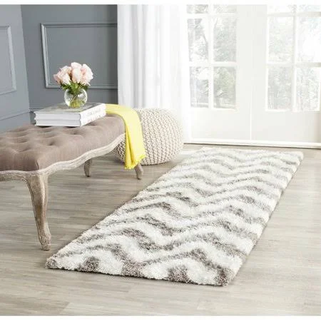 Mercer41 Hempstead Hand-Tufted Cotton Gray/White Area Rug, Size: Runner 2&3 inch x 7&