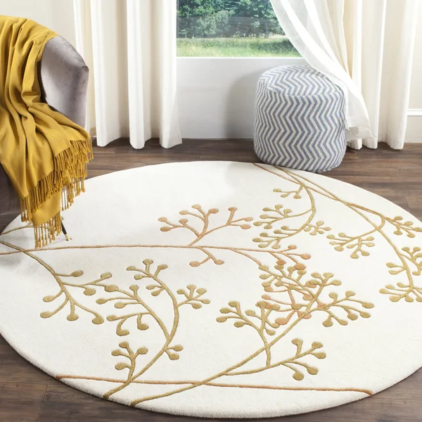 Safavieh Soho Rug SOH305B Ivory - Orange, 8& x 8& Round