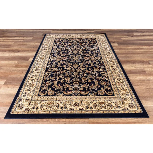 Great American Distributors C483.01.NV.5R 5 ft. Classic Eternal Traditional & Oriental Rug, Navy & Cream, Blue
