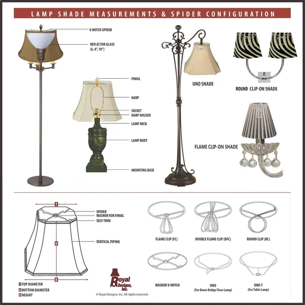 Royal Designs Bottom Outside Scallop Bell Beige Lamp Shade - 8 x 16 x 14 - Color