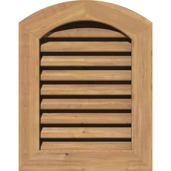 Ekena Millwork GVWAR14X2601SFUWR 14x22W x 26x22H Arch Top Gable Vent (19x22W x 31x22H Frame Size): Unfinished, Functional, Smoot