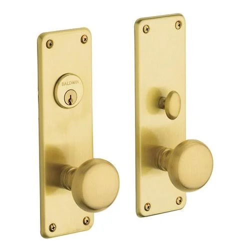 Baldwin 6551055DBLC Reading Double Cylinder Mortise Handleset Trim Set in Lifetime Polished Nickel