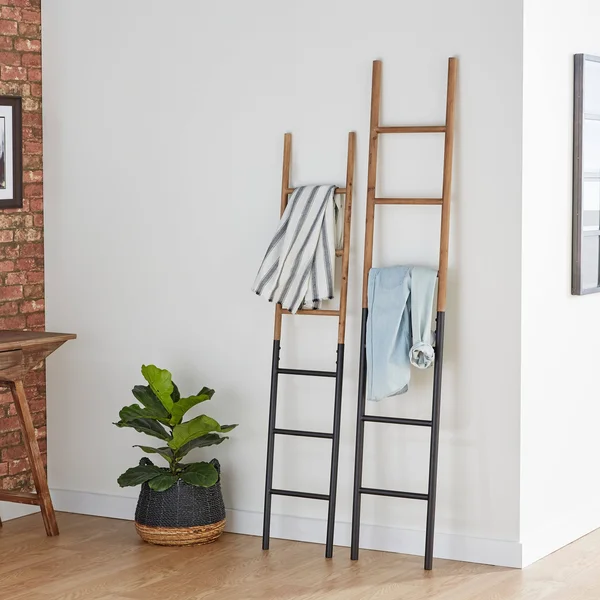 ( Set of 2 ) Brown Metal Industrial Ladder - 71
