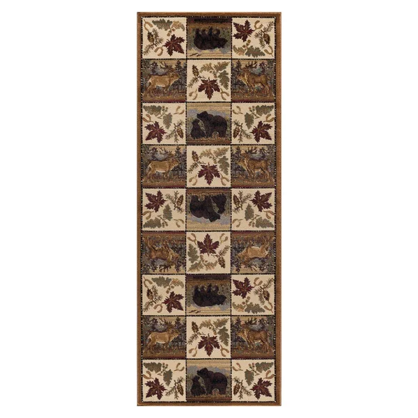 Woodland Scenes Rug - 3 x 7 - Cabin Area Rugs - Black Forest Decor