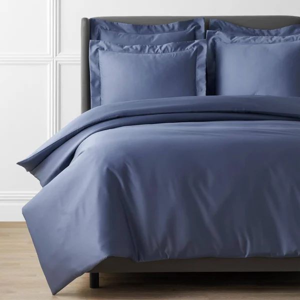 The Company Store Legends Hotel Supima Cotton Wrinkle-Free Blue Dusk Full Sateen Duvet Cover