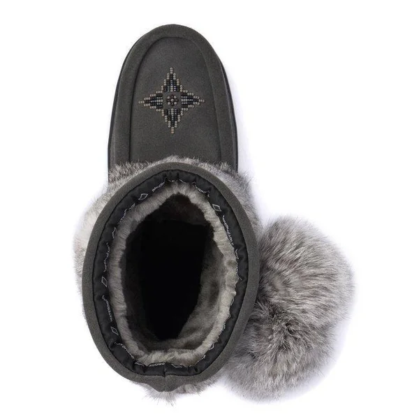 Waterproof Short Snowy Owl Charcoal Mukluk