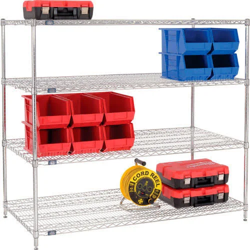 Nexel Chrome Wire Shelving Starter - 60x22W x 30x22D x 63x22H 30606C