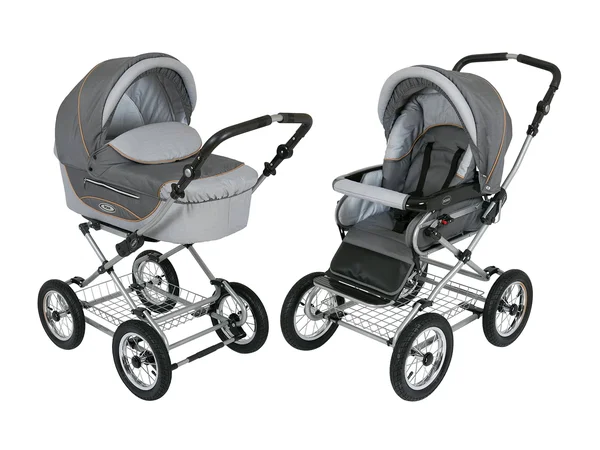 Roan Kortina Classic Pram Stroller 2-in-1 with Bassinet and Seat - Gray