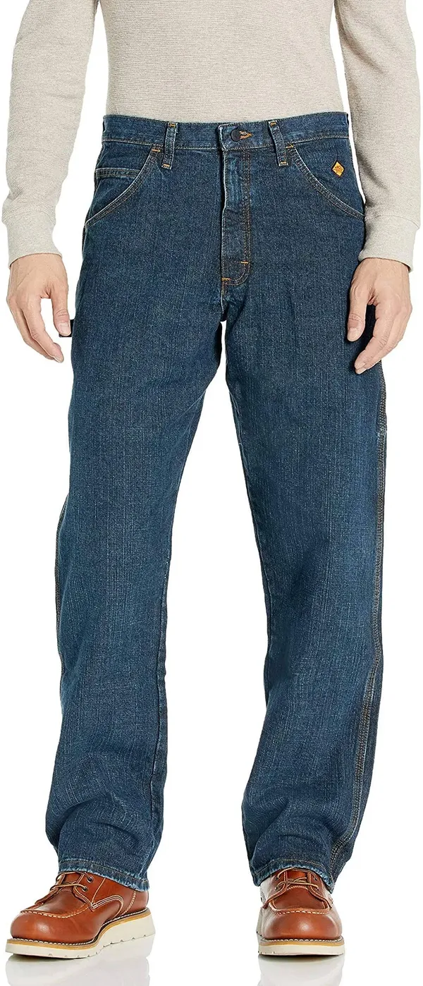 Wrangler Riggs Jeans: Men's FR3W02 I FR Relaxed Fit Indigo Blue Carpenter Jeans