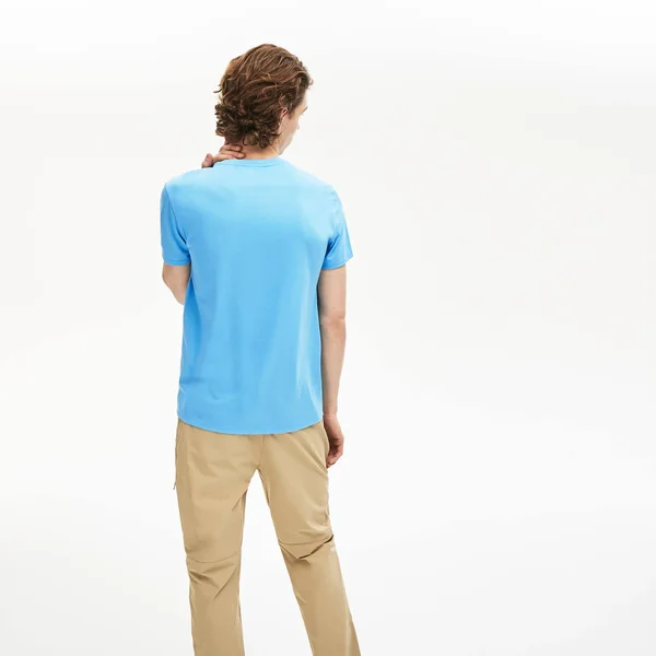 Lacoste Men's Crew Neck Pima Cotton T-Shirt - Barbeau Blue