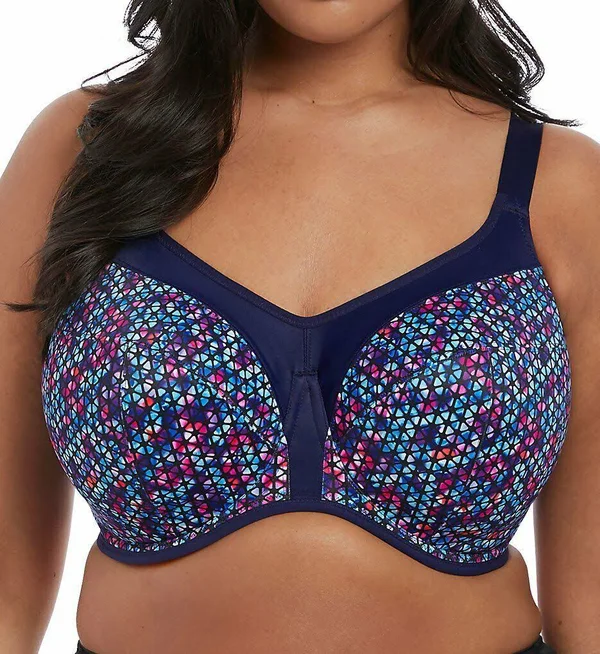 Elomi Energise Underwire Sports Bra Navy Geo - 38 - G EL8042