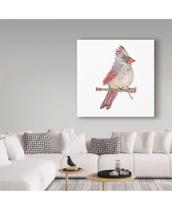 &White Cardinal& Graphic Art Print on Wrapped Canvas Trademark Fine Art Size: 18x22 H x 18x22 W x 2x22 D