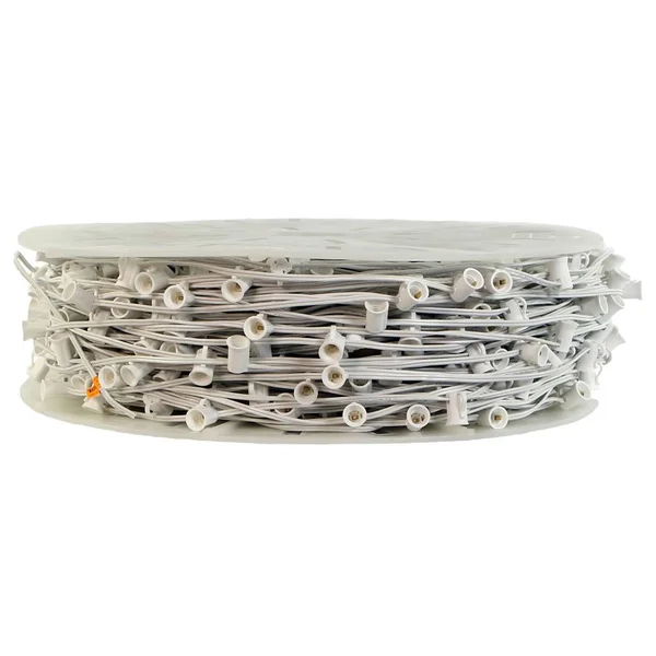 Vickerman C7 1000& x 1000 Socket Spt1 18ga White Wire 12 inch Bulb Spacing