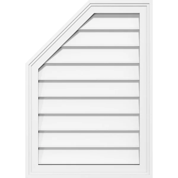 Ekena Millwork GVPOL24X3602SN 24x22W x 36x22H Octagonal Surface Mount PVC Gable Vent: Non-Functional, w/ 2x22W x 1-1/2x22P Brick