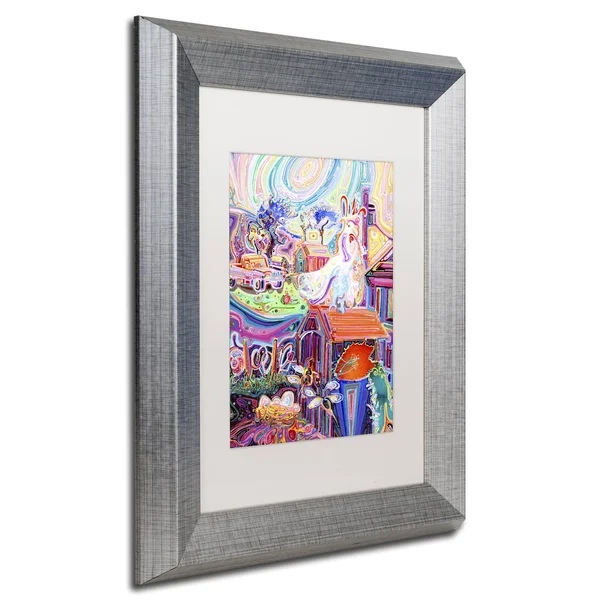 Trademark Fine Art ALI5659-S1620MF Poppycock by Josh Byer, White Matte, Silver Frame 16x20-Inch