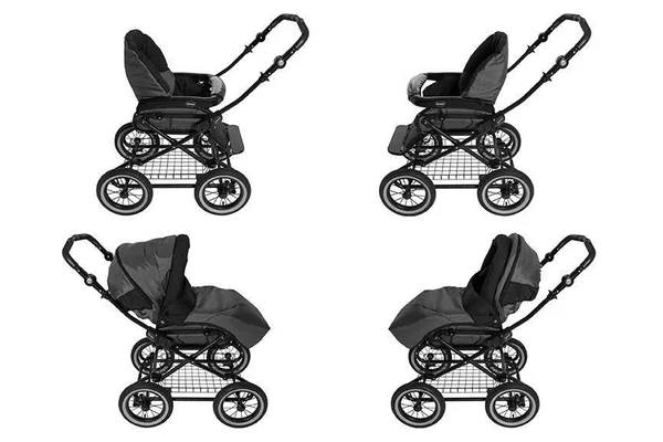 Roan Kortina Classic Pram Stroller 2-in-1 with Bassinet and Seat - Gray