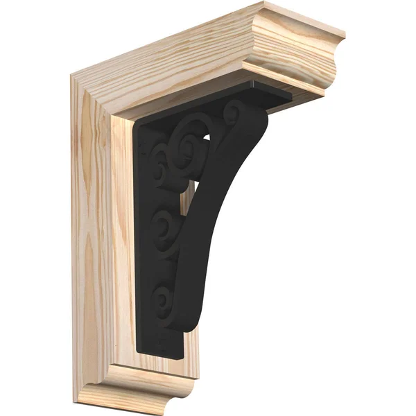 Ekena Millwork 3 1/2 inchw x 9 1/2 inchd x 12 inchh Tristan Traditional Ironcrest Smooth BRACKET - Douglas Fir (2 inchw x 5 1/2 i