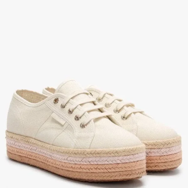 Superga 2790 Cotropew Light Sand Beige Canvas Colour Rope Flatform ESP