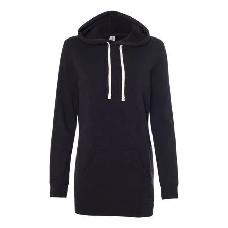 New - NIB - Independent Trading Co. - Womens Special Blend Hooded Sweatshirt Dress, Women's, Size: Large, Black