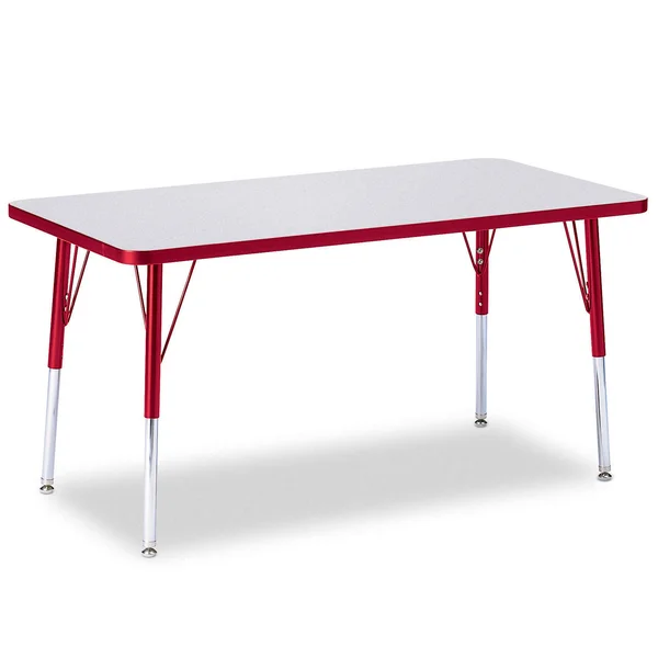 Jonti-Craft 6473JCE008 Berries Red 30x22 x 48x22 Elementary Rectangle Activity Table